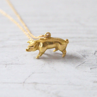 Vintage 18ct Gold 'Lucky Pig' Charm Pendant