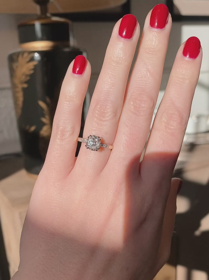 Art Deco 1.59 Carat Old Mine Cut Diamond Solitaire