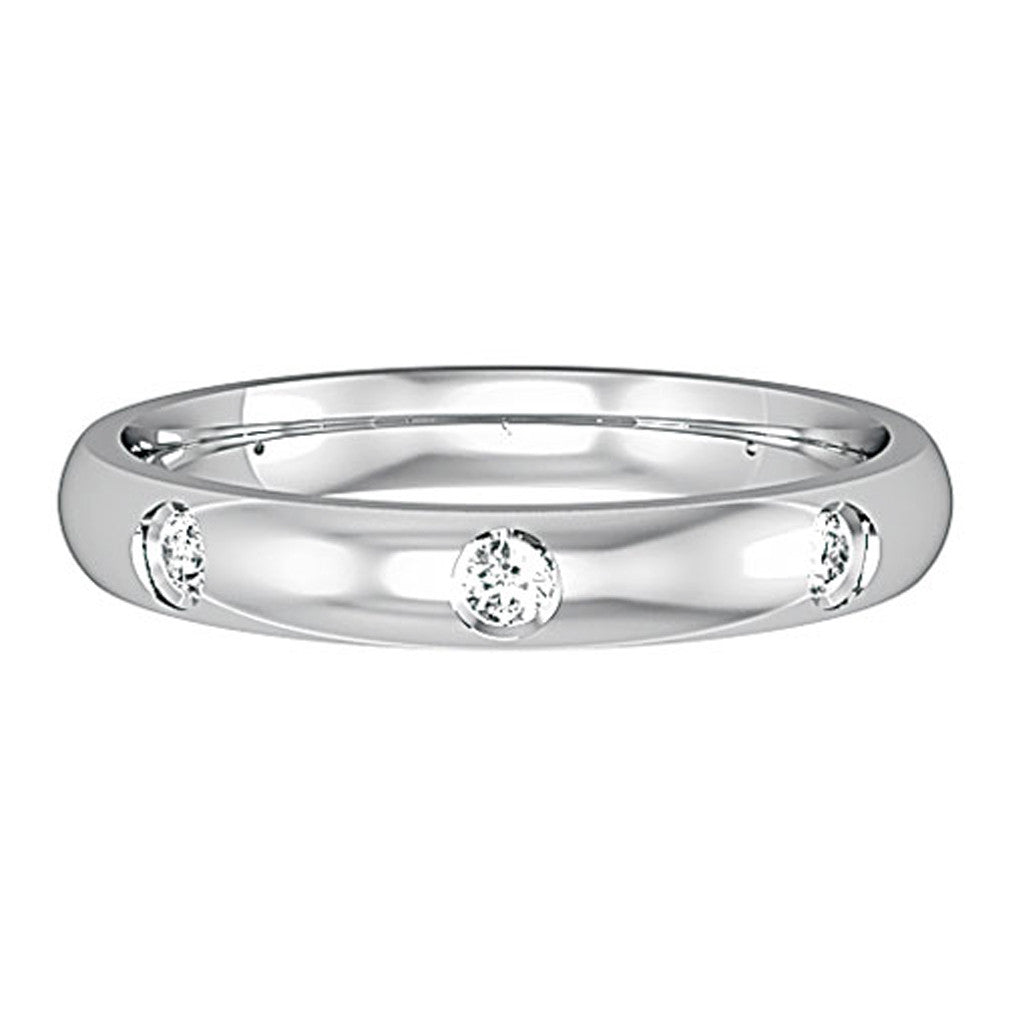 3mm Court Shape Band with 8 Diamonds