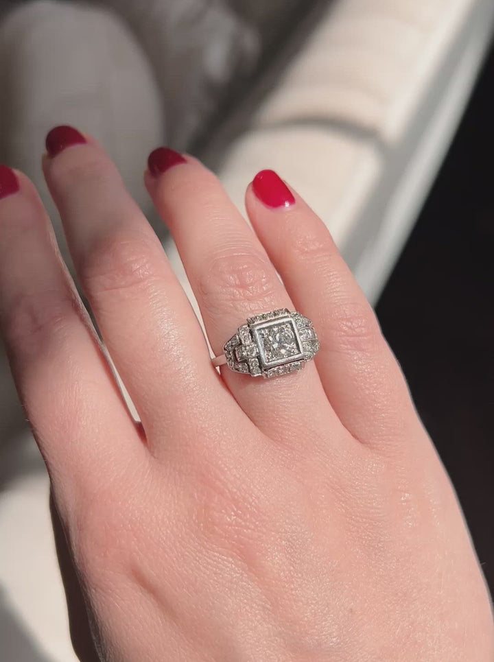 Art Deco 0.75 Carat Old European Cut Diamond Cluster