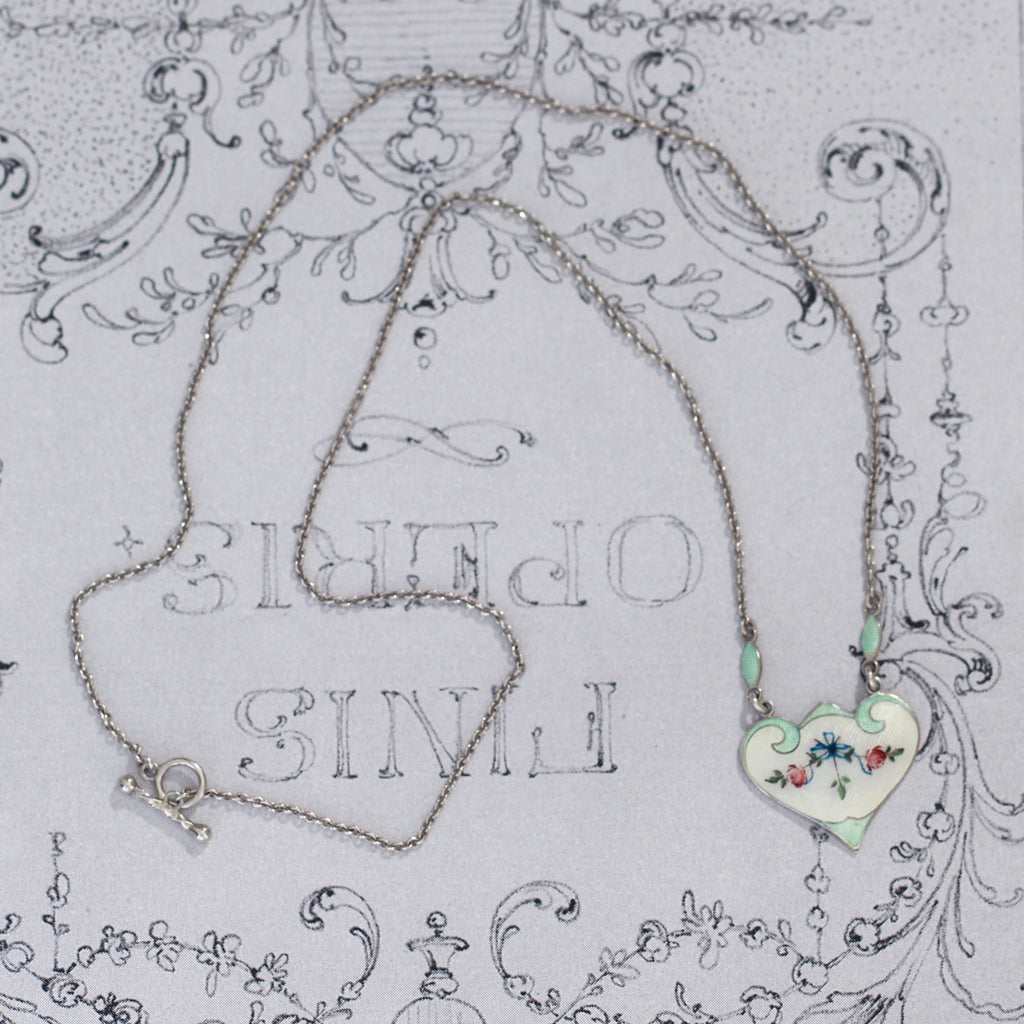 J. Aitkin & Sons Vintage Guilloche Enamel Necklace