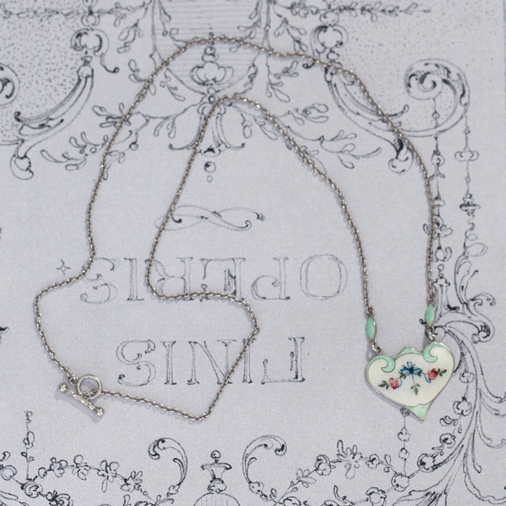 J. Aitkin & Sons Vintage Guilloche Enamel Necklace