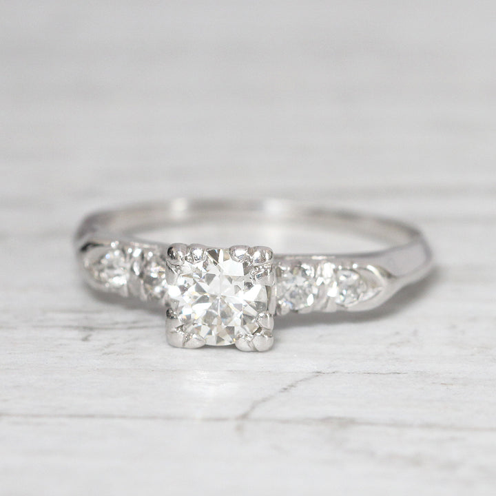 Art Deco 0.48 Carat Old European Cut Diamond Solitaire