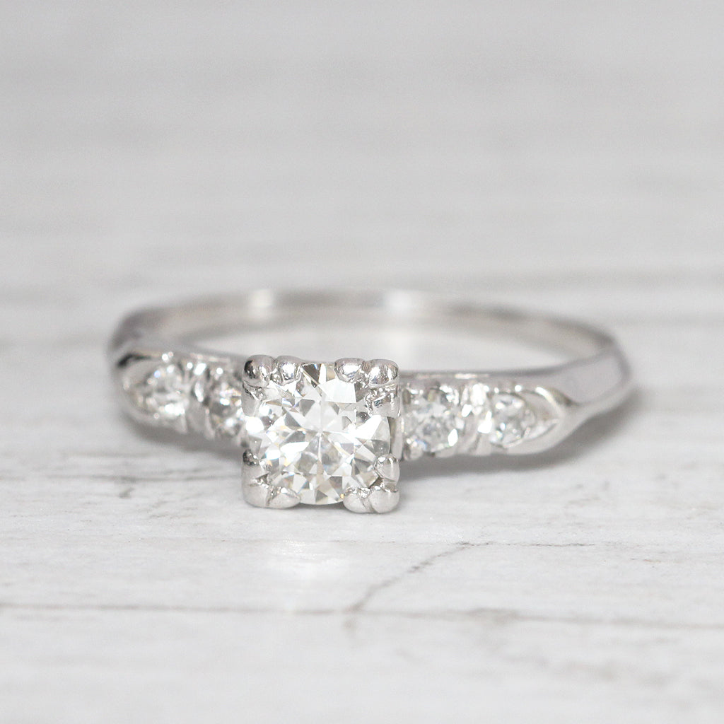 Art Deco 0.48 Carat Old European Cut Diamond Solitaire