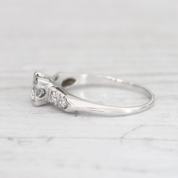 Art Deco 0.48 Carat Old European Cut Diamond Solitaire