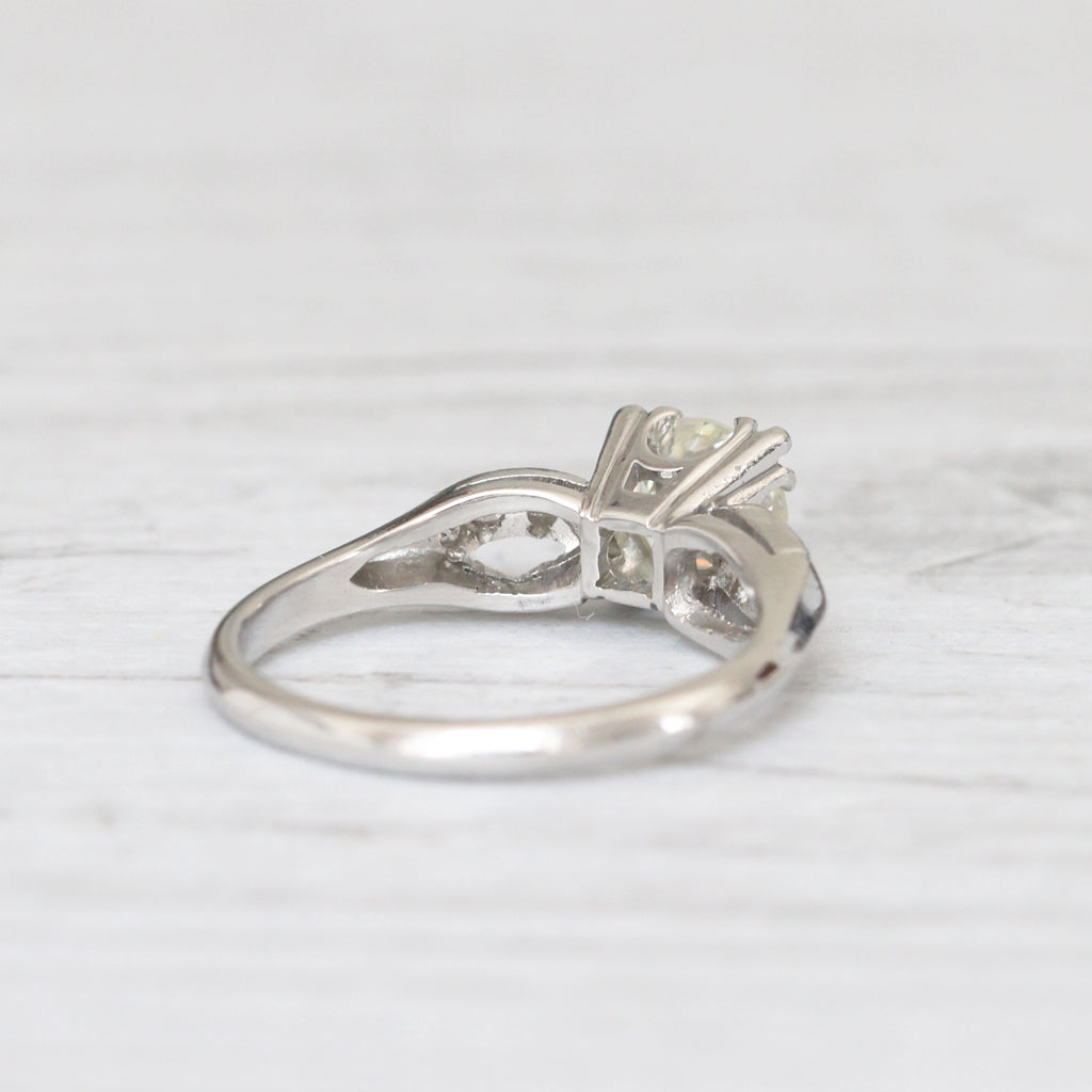 Art Deco 0.88 Carat Transitional Cut Diamond Solitaire