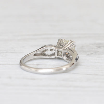 Art Deco 0.88 Carat Transitional Cut Diamond Solitaire