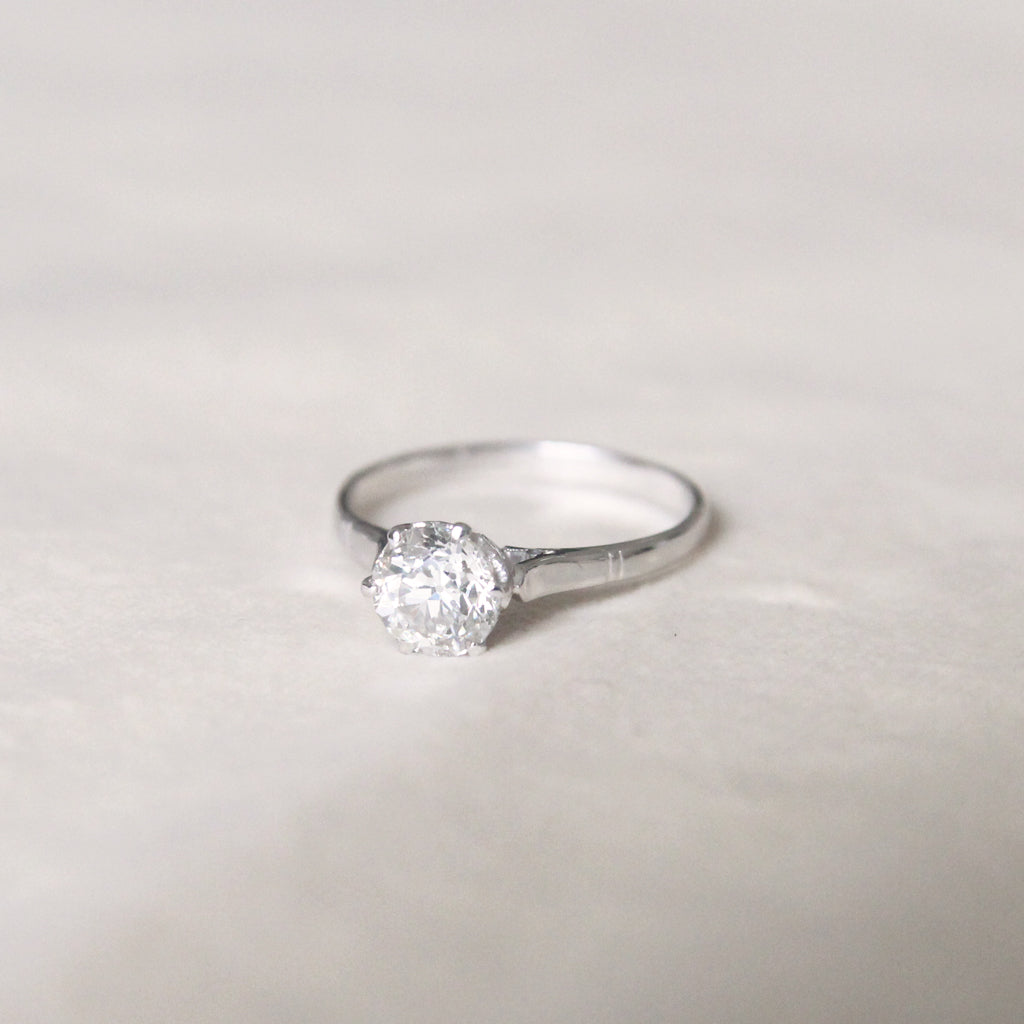 Art Deco 1.18 Carat Old European Cut Diamond Solitaire