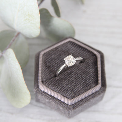 Art Deco Style 1.04 Carat Old Mine Cut Diamond Solitaire