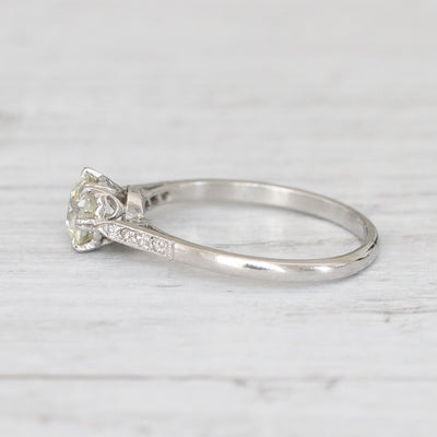 Art Deco 1 Carat Old European Cut Diamond Solitaire