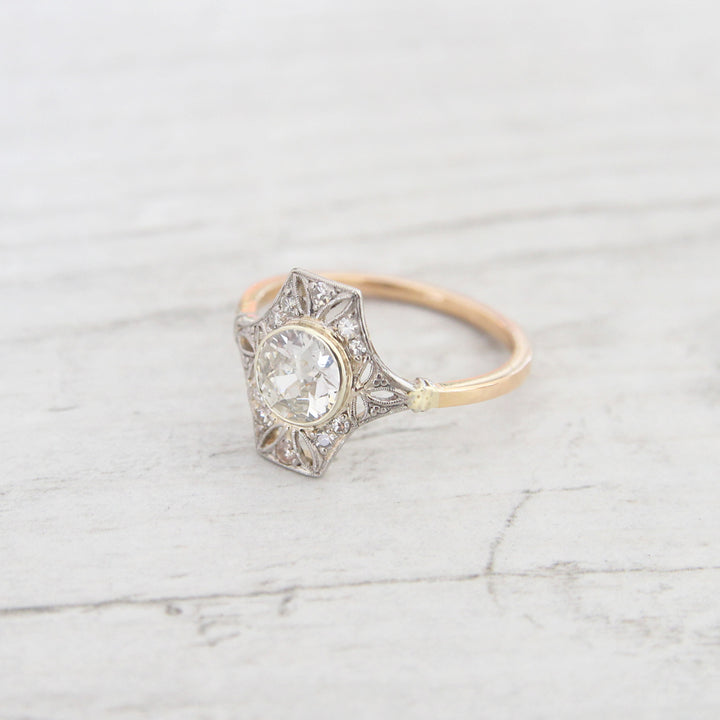 Belle Époque 0.83 Carat Old European Cut Diamond Panel Cluster