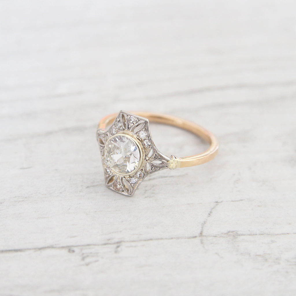 Belle Époque 0.83 Carat Old European Cut Diamond Panel Cluster