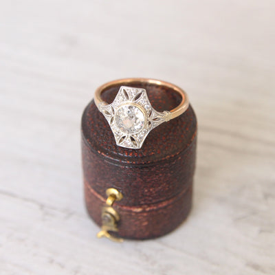 Belle Époque 0.83 Carat Old European Cut Diamond Panel Cluster