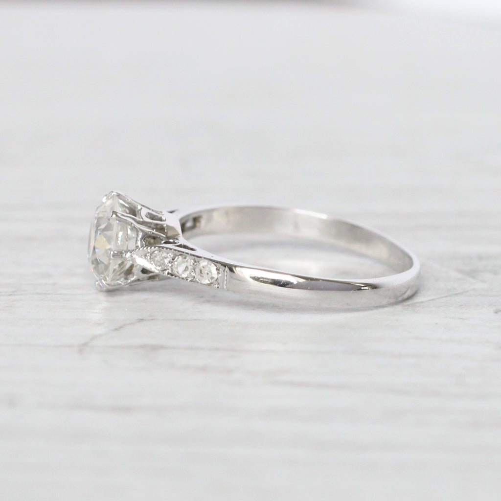 Art Deco 1.33 Carat Old European Cut Diamond Solitaire