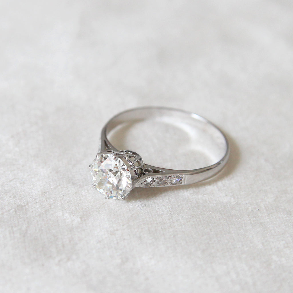 Art Deco 1.33 Carat Old European Cut Diamond Solitaire