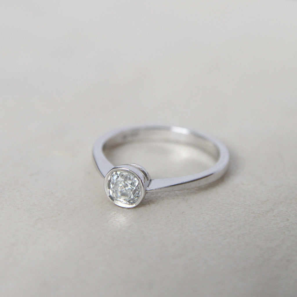 Vintage Style 0.50 Carat Old Mine Cut Diamond Solitaire