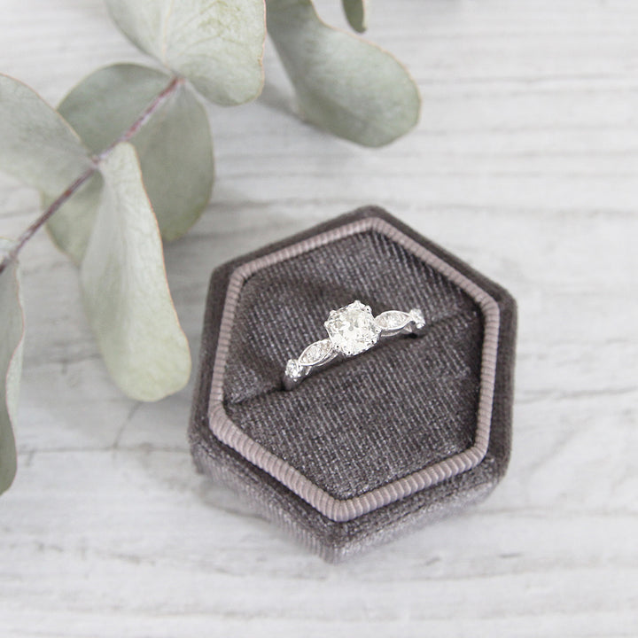 Art Deco 0.91 Carat Old Cushion Cut Diamond Solitaire
