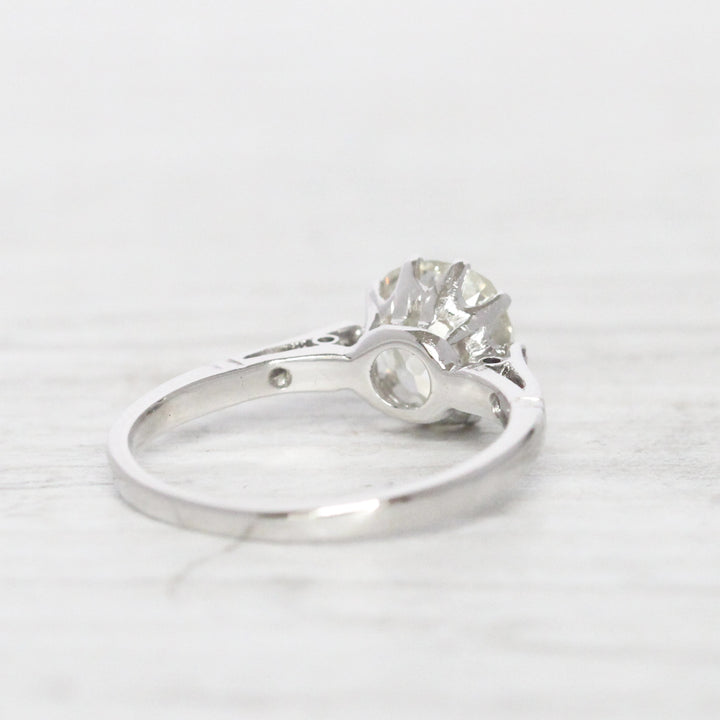 Art Deco 1.66 Carat Old Mine Cut Diamond Solitaire