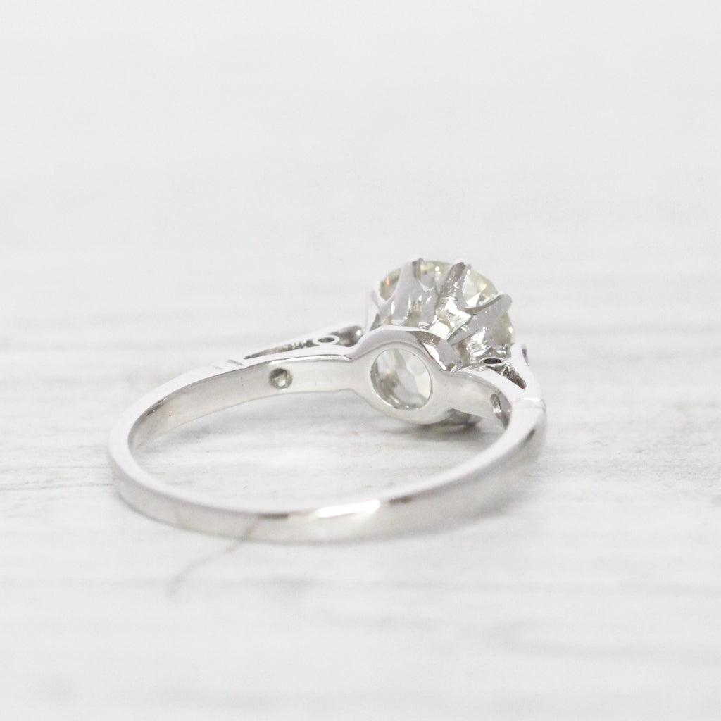 Art Deco 1.66 Carat Old Mine Cut Diamond Solitaire