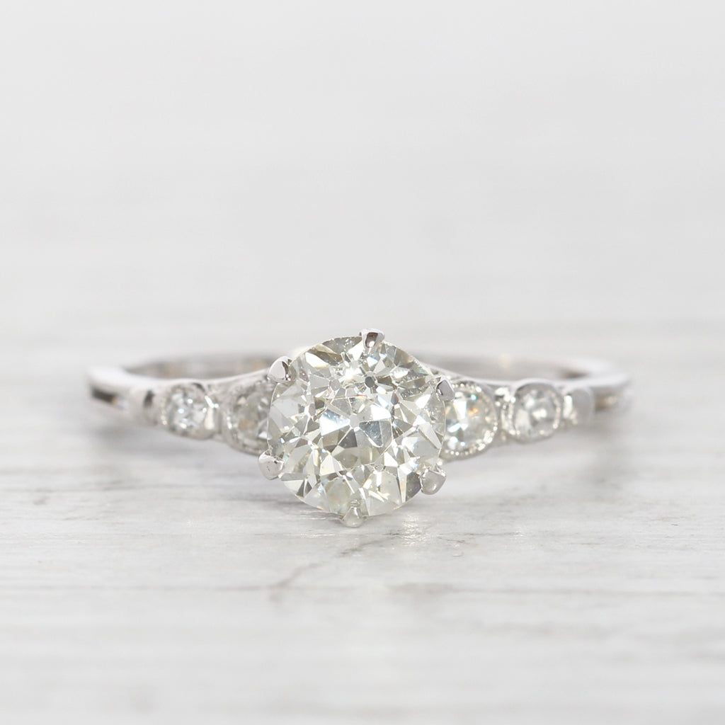 Art Deco 1.07 Carat Old European Cut Diamond Solitaire