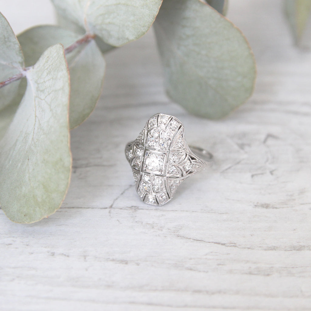 Art Deco Old European Cut Diamond Bombé Cluster