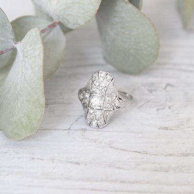 Art Deco Old European Cut Diamond Bombé Cluster