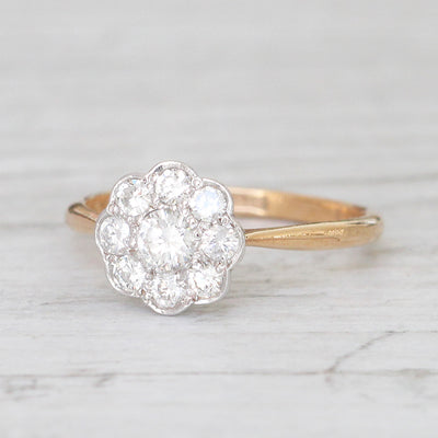 Vintage 0.60 Carat Diamond Daisy Cluster Ring