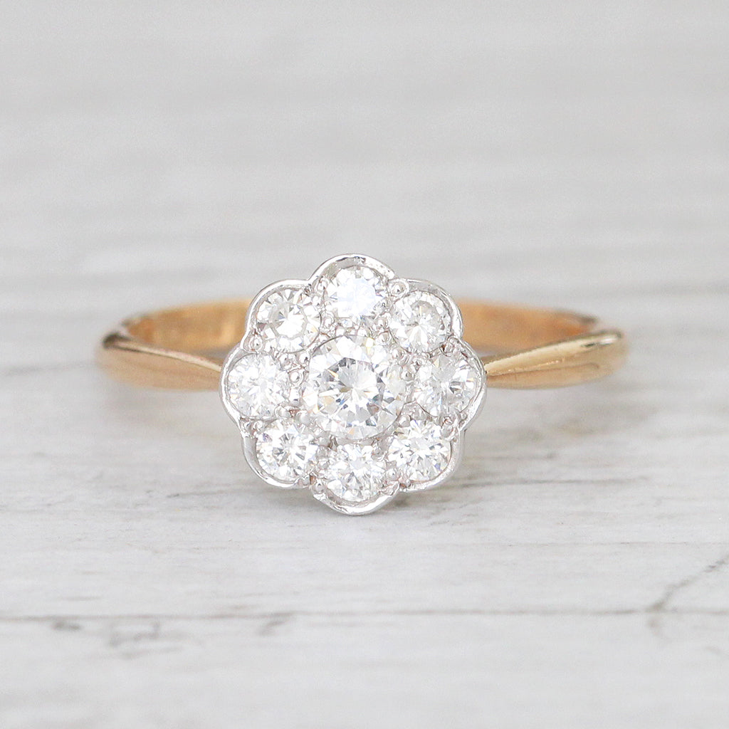 Vintage 0.60 Carat Diamond Daisy Cluster Ring