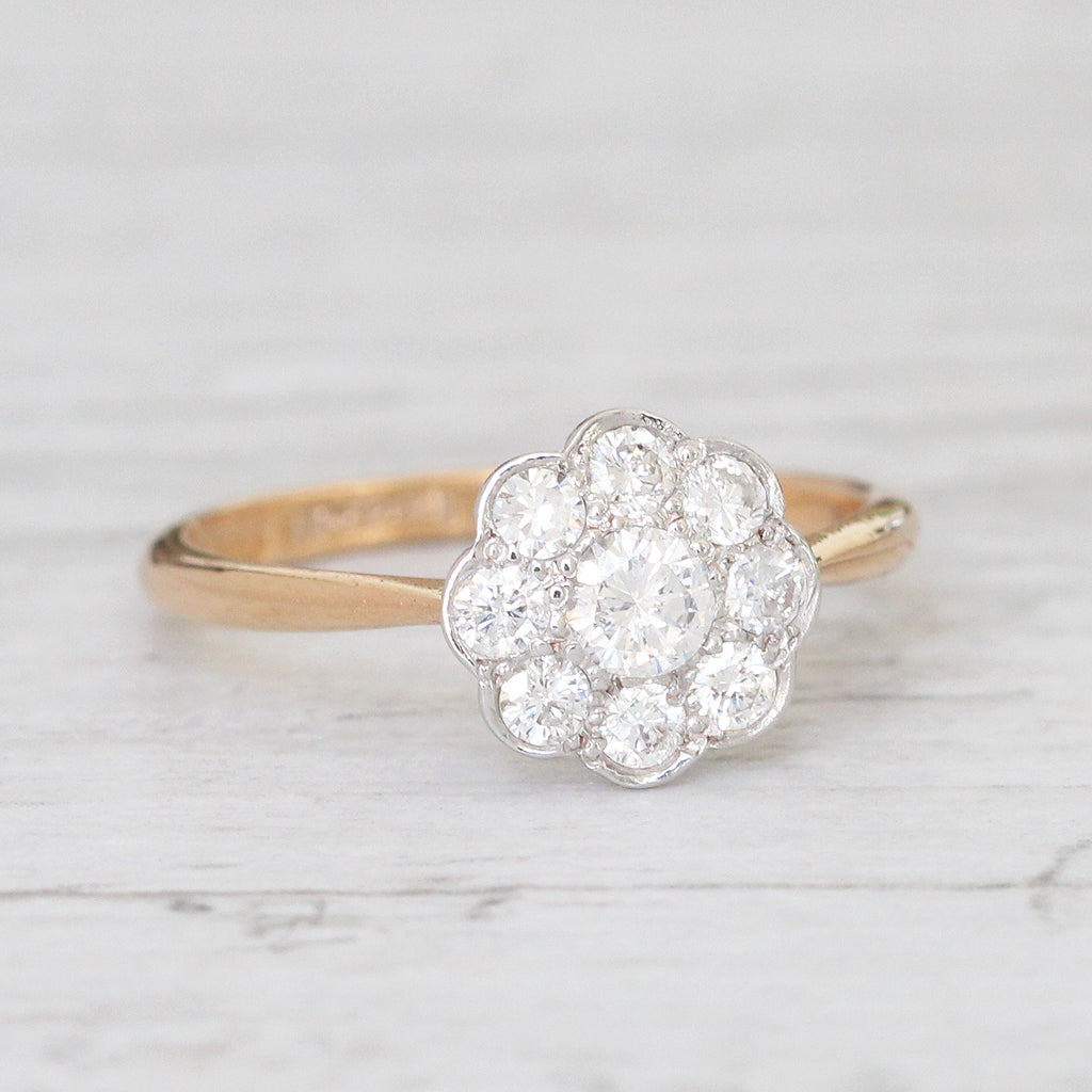 Vintage 0.60 Carat Diamond Daisy Cluster Ring