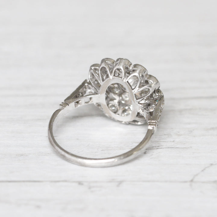 Vintage 1.26 Carat Old Cut Diamond Cluster Ring