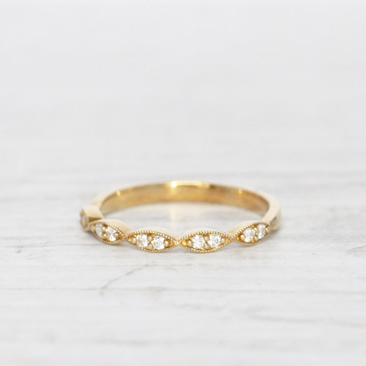 Vintage Style Diamond Wedding Band