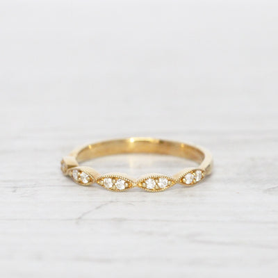 Vintage Style Diamond Wedding Band