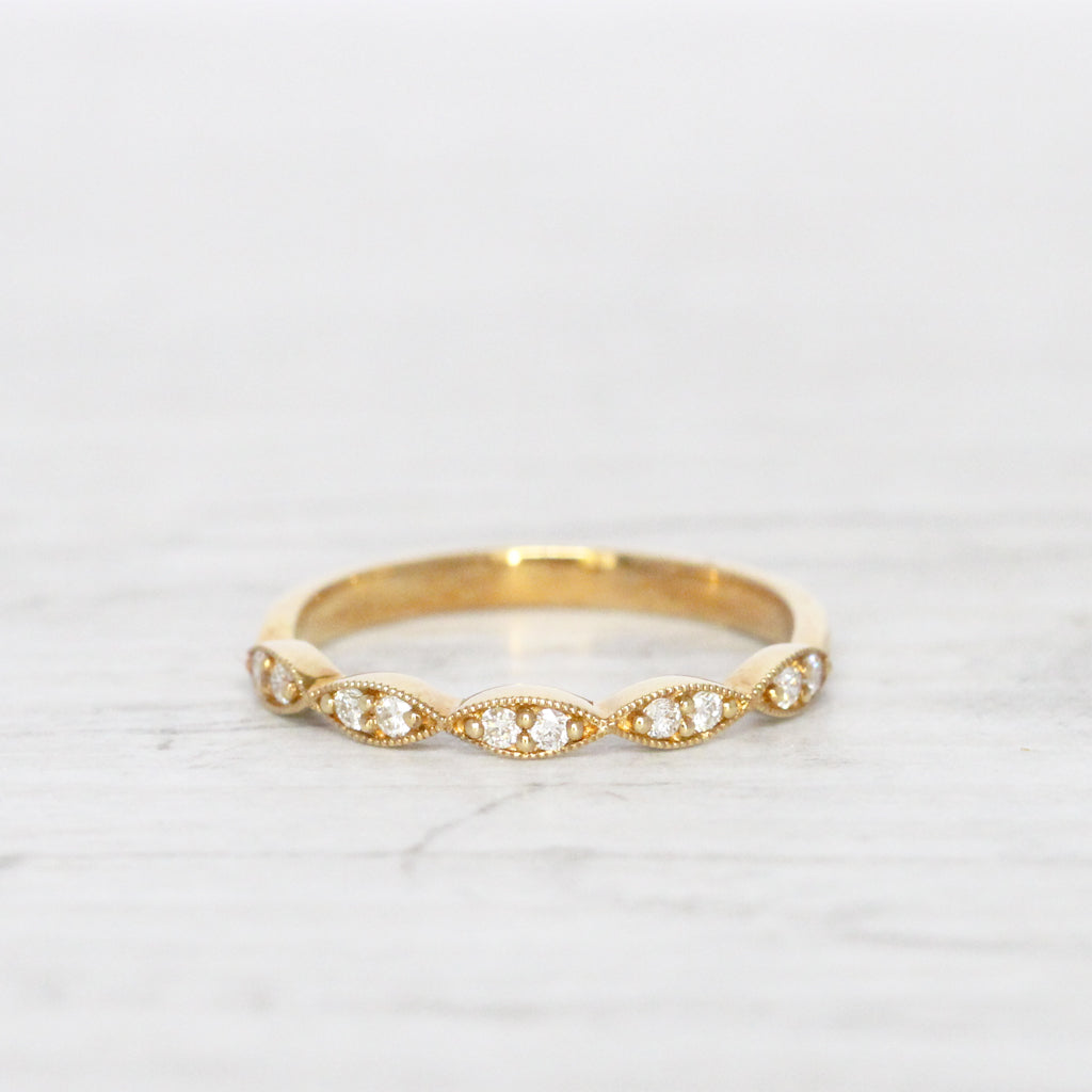 Vintage Style Diamond Wedding Band