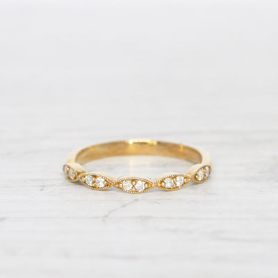 Vintage Style Diamond Wedding Band