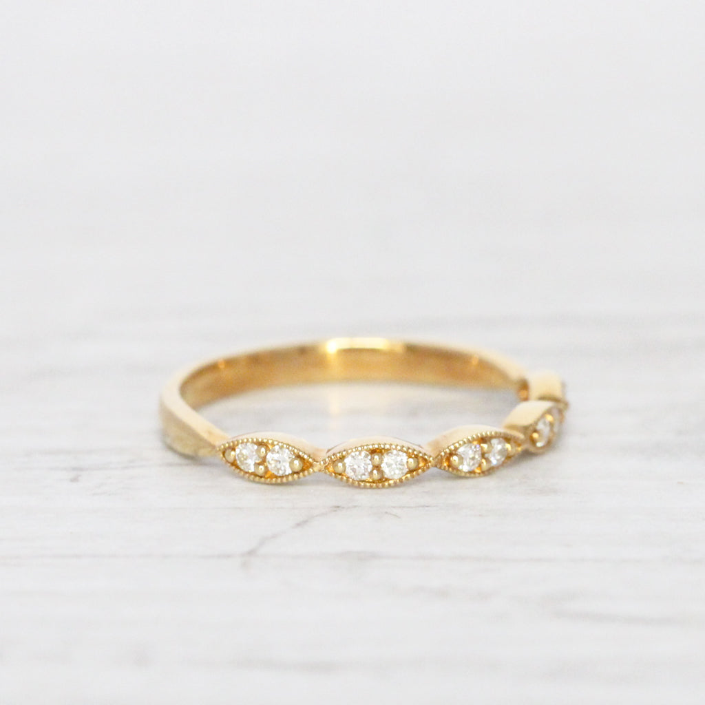 Vintage Style Diamond Wedding Band