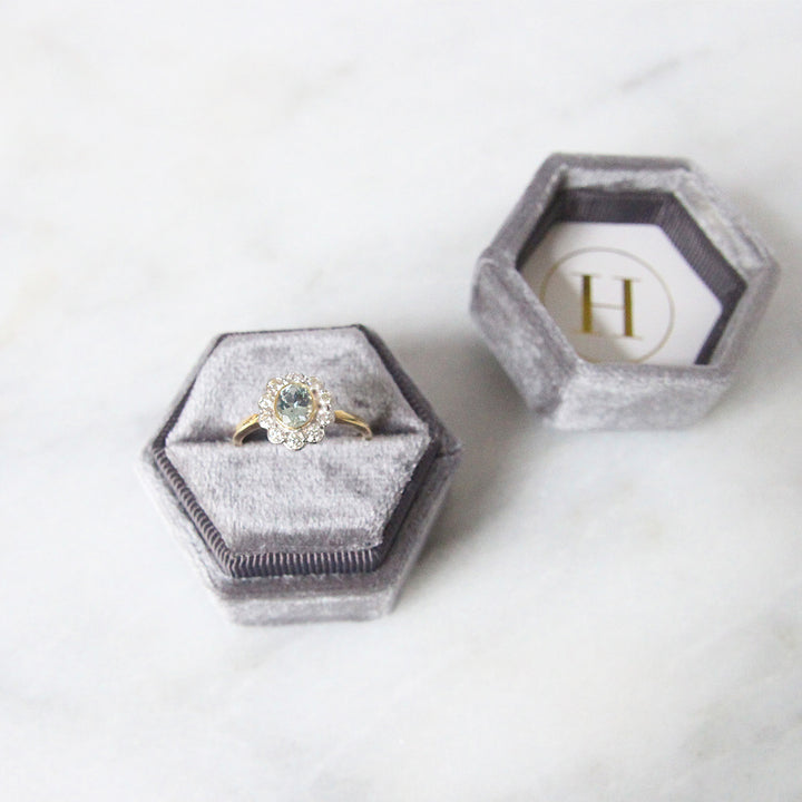 Edwardian Style 0.50 Carat Aquamarine and Diamond Cluster