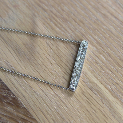 French Art Deco Old Cut Diamond Conversion Necklace