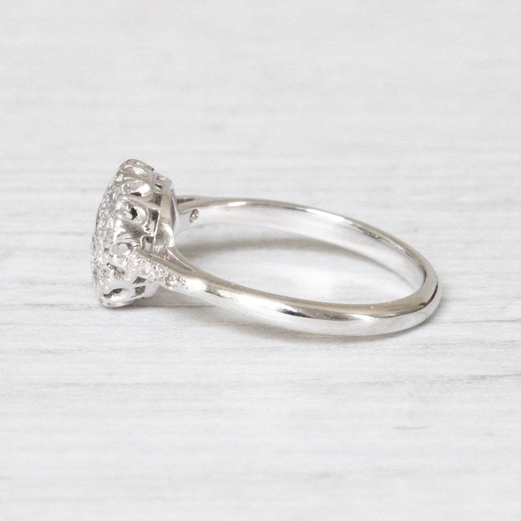 Art Deco Round Diamond Cluster Ring