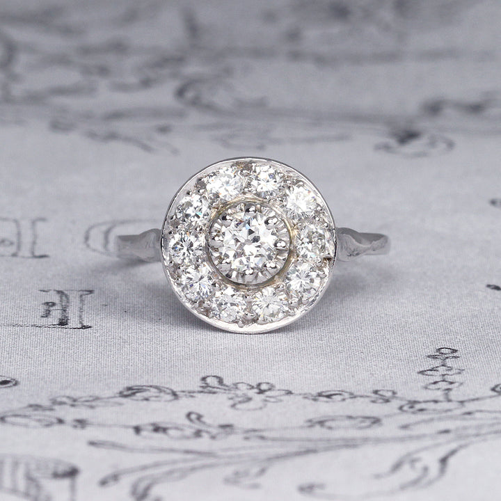 Vintage Old Cut Diamond Halo Cluster Ring