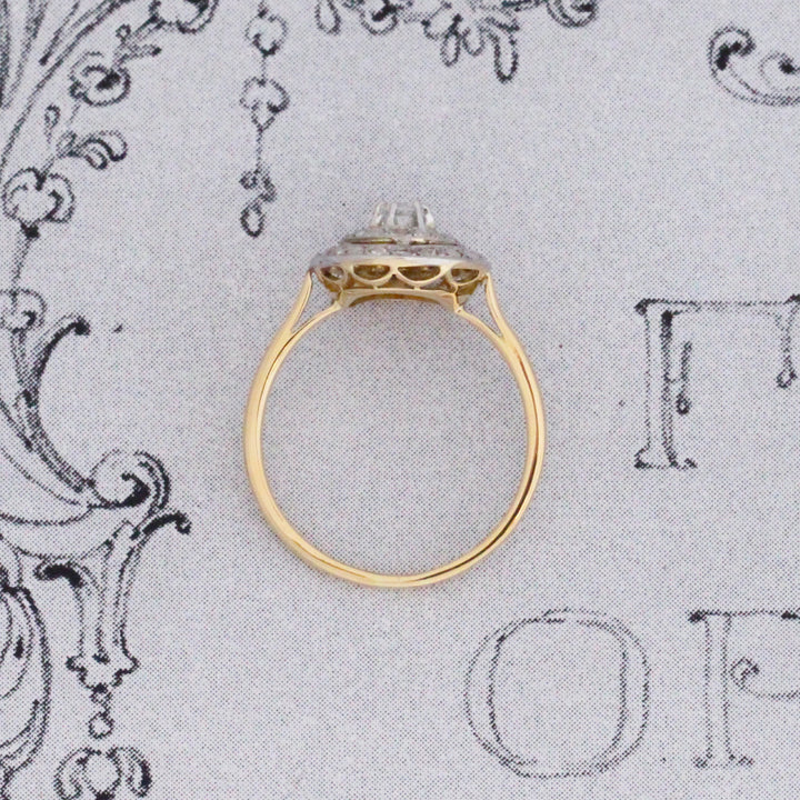 Edwardian Old Cut Diamond Double Halo Ring