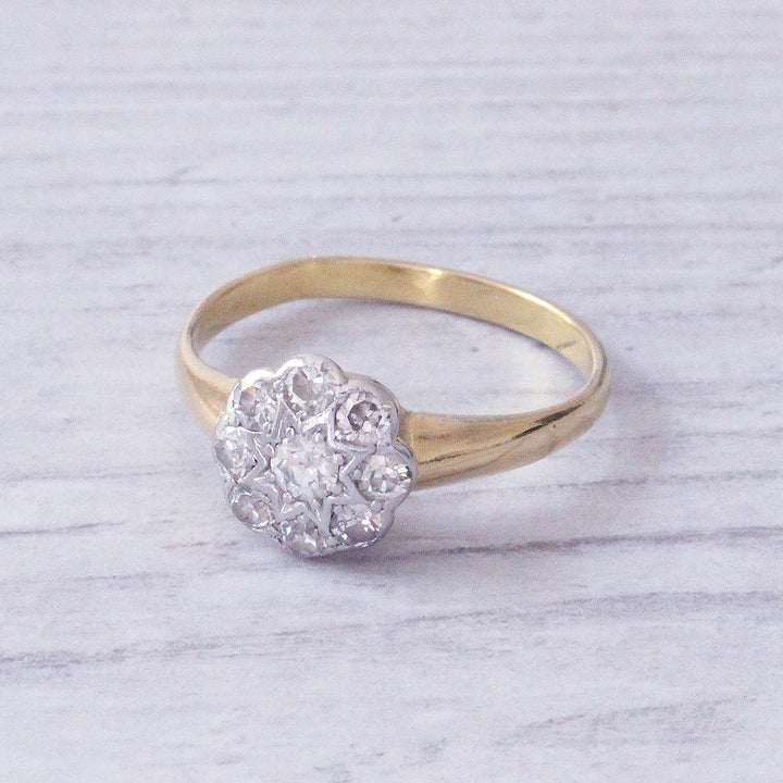 Victorian 0.55 Carat Old Cut Diamond Cluster Ring