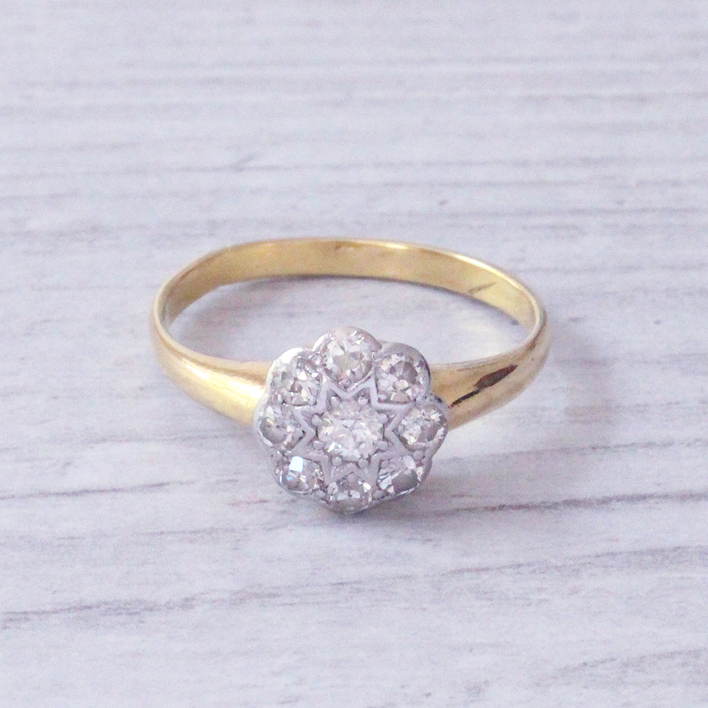 Victorian 0.55 Carat Old Cut Diamond Cluster Ring