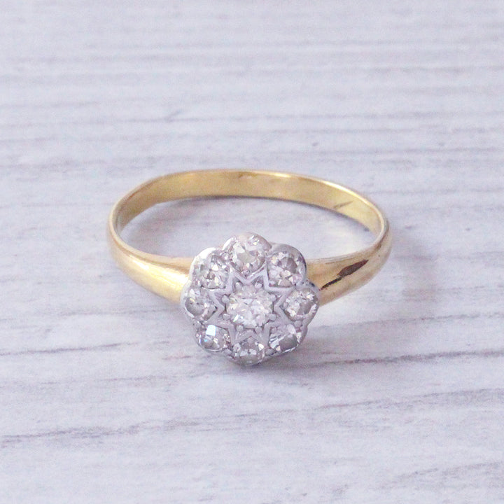 Victorian 0.55 Carat Old Cut Diamond Cluster Ring