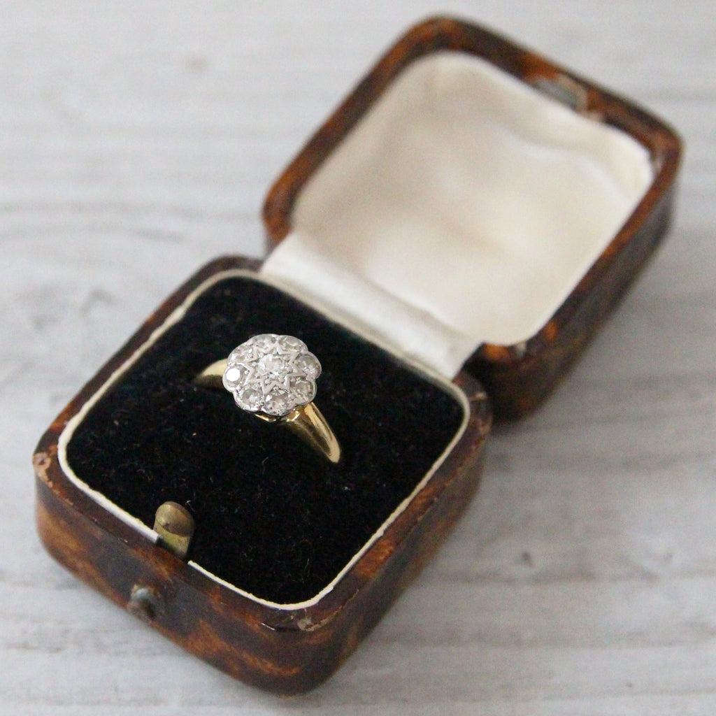 Victorian 0.55 Carat Old Cut Diamond Cluster Ring
