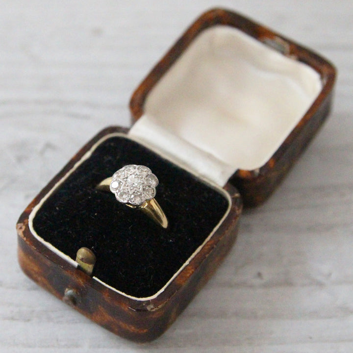 Victorian 0.55 Carat Old Cut Diamond Cluster Ring