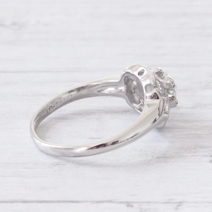 Art Deco 0.67 Carat Old European Cut Diamond Engagement Ring