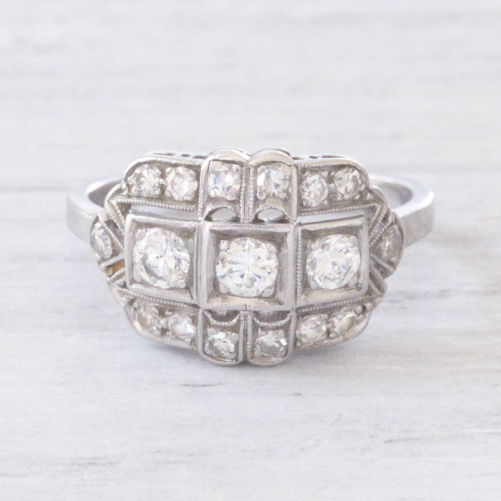 Art Deco 0.60 Carat Transitional Cut Diamond Cluster