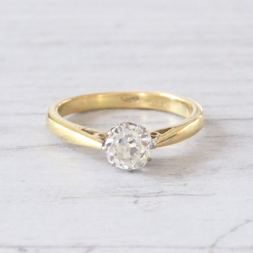 Antique 0.50 Carat Old Mine Cut Diamond Solitaire