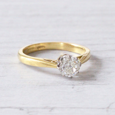 Antique 0.50 Carat Old Mine Cut Diamond Solitaire