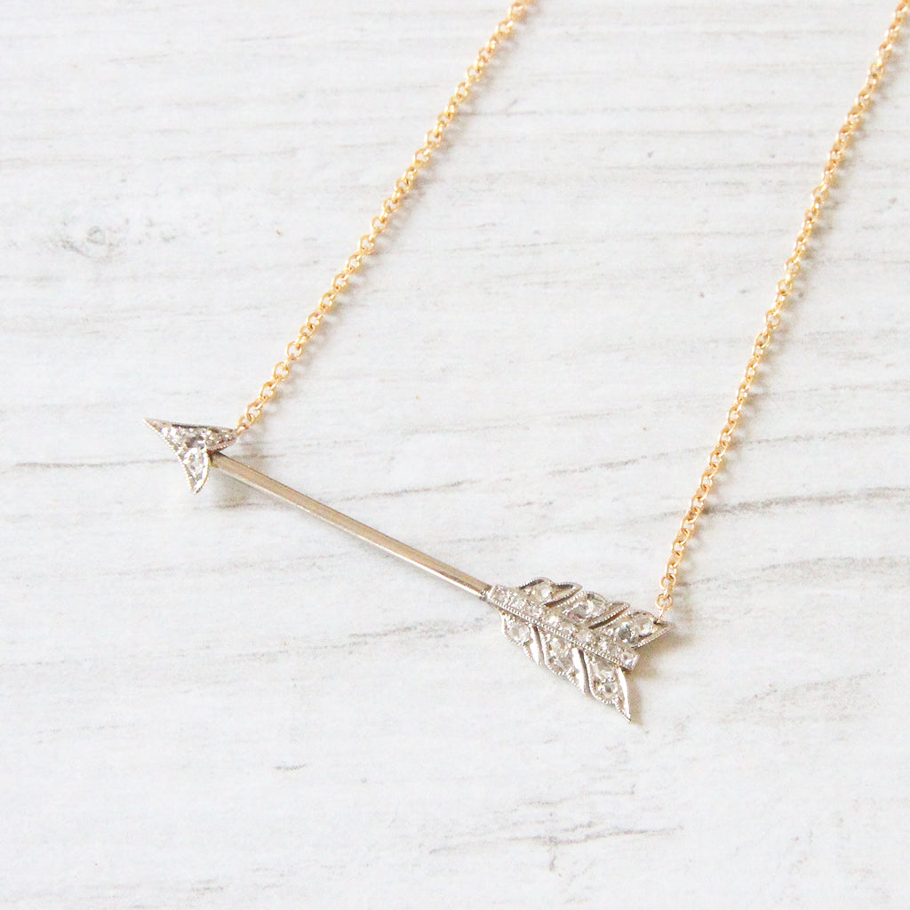 Victorian Diamond Arrow Conversion Necklace